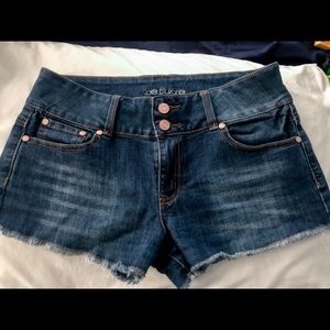 Blue jean cut off shorts